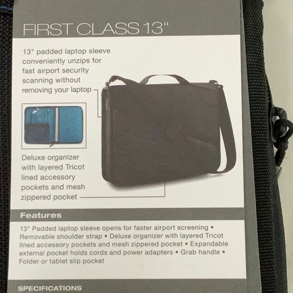 Jansport FIRST CLASS 13” messenger - Blk/Blue Streak - Picture 12 of 14